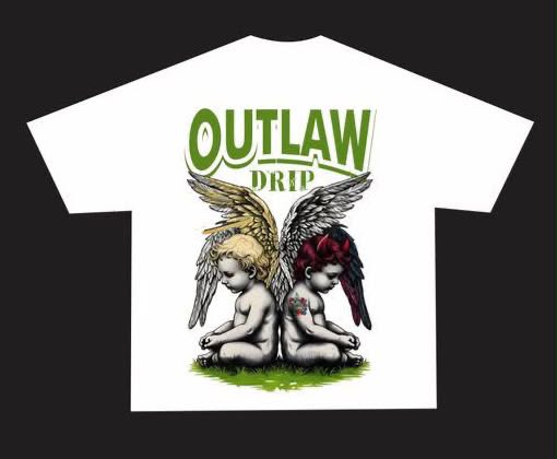 Outlaw Drip Angel Cherubs Tee – White
