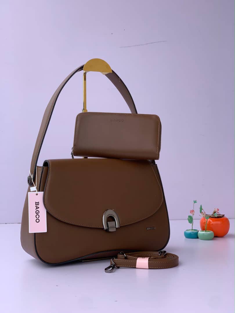 For the Brown Set: Luxe Chic Bagco 2-in-1 Handbag - Brown