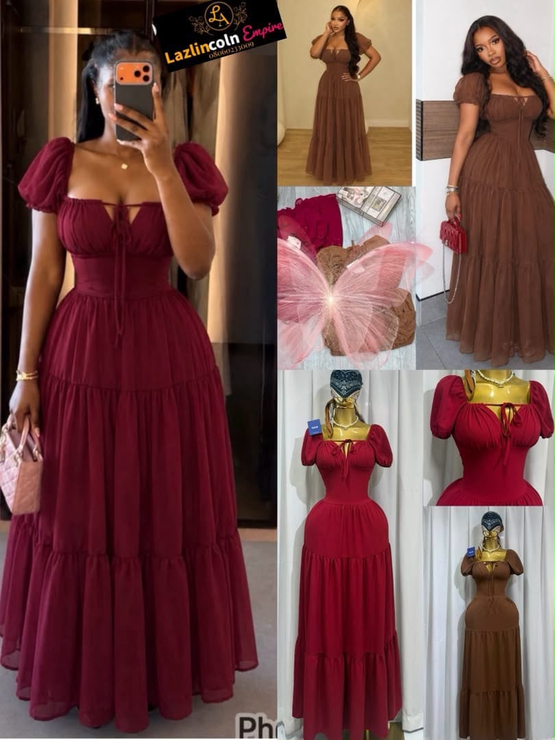 Luxe Chic Puff Sleeve Maxi Dress
