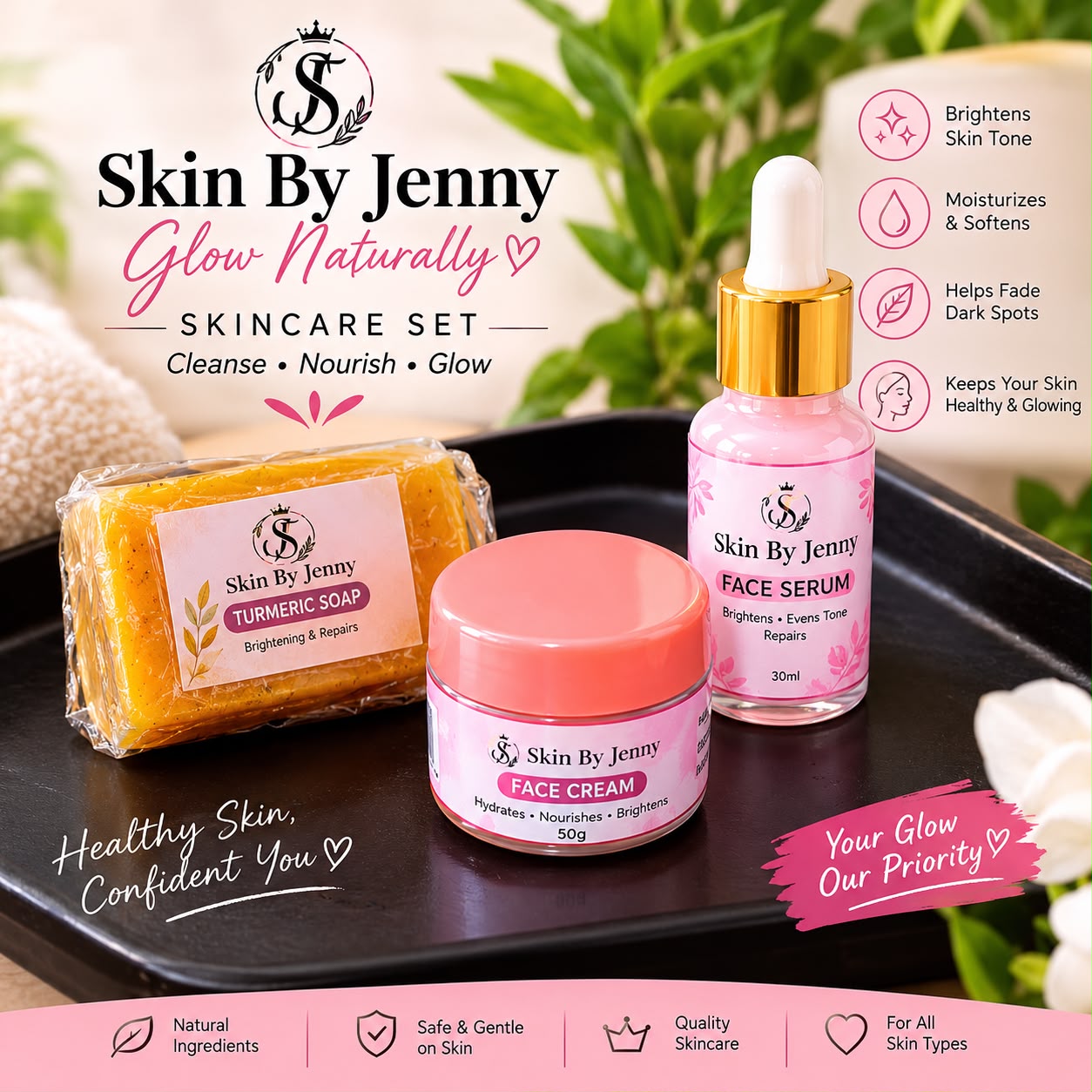 Face Set (Soap + Cream + Serum)
