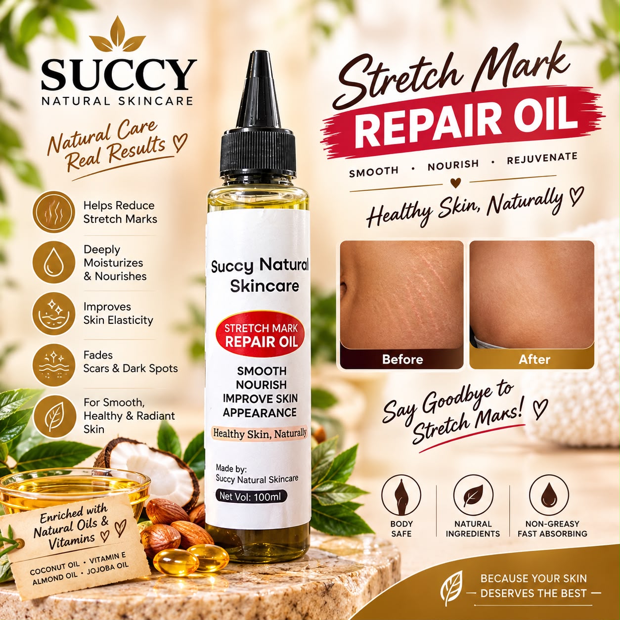 Succy Stretch Mark Repair Oil