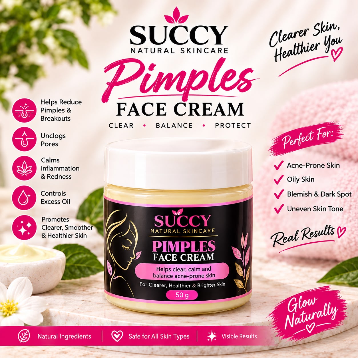 Succy Pimples Face Cream (50g)