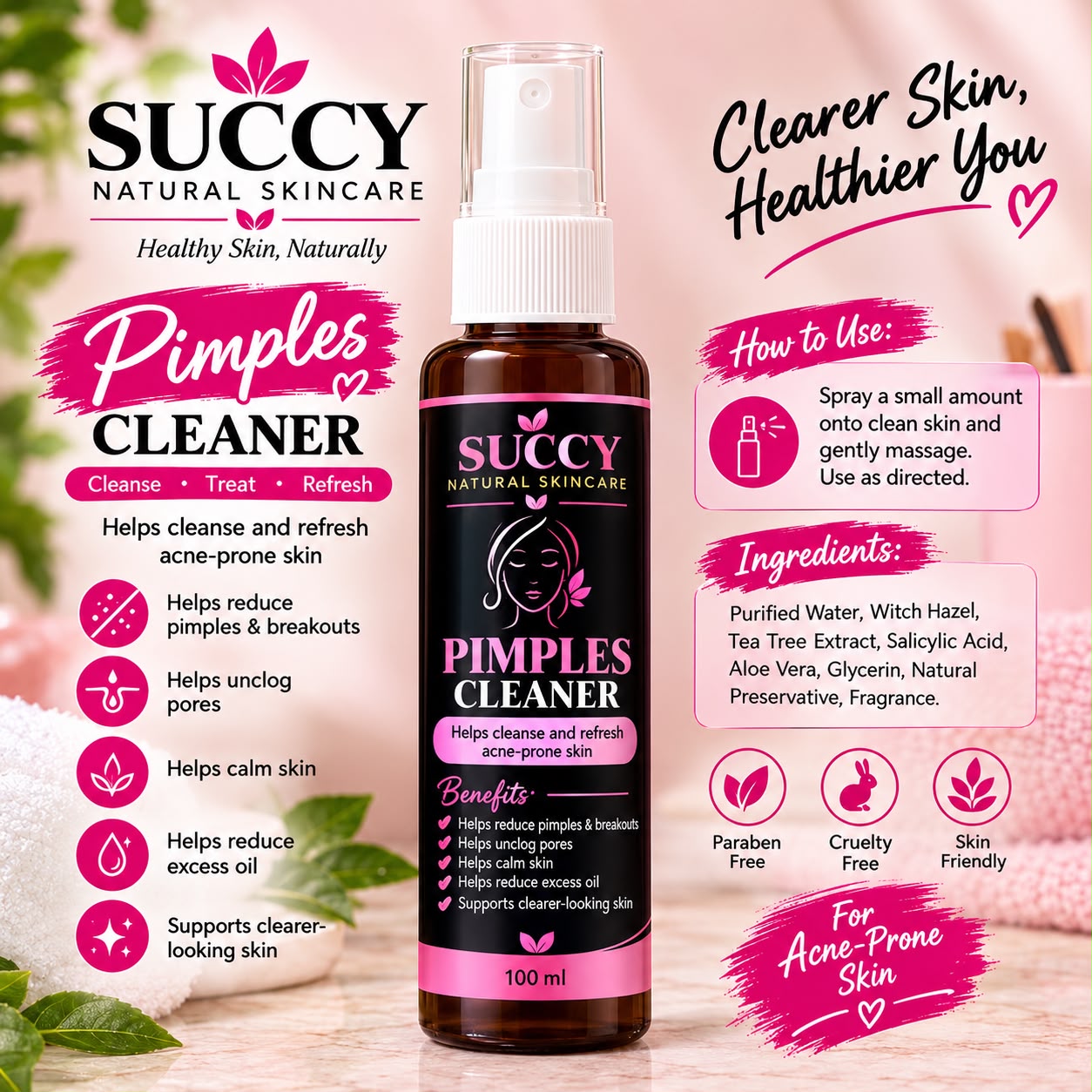 Succy Pimples Cleaner Spray